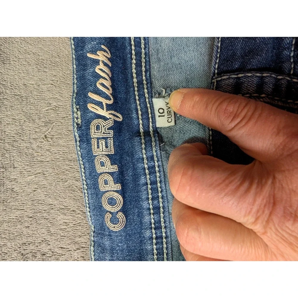 Copperflash Women's Jeans Back‎ Pocket Design Size 10 Curvy Blue Denim